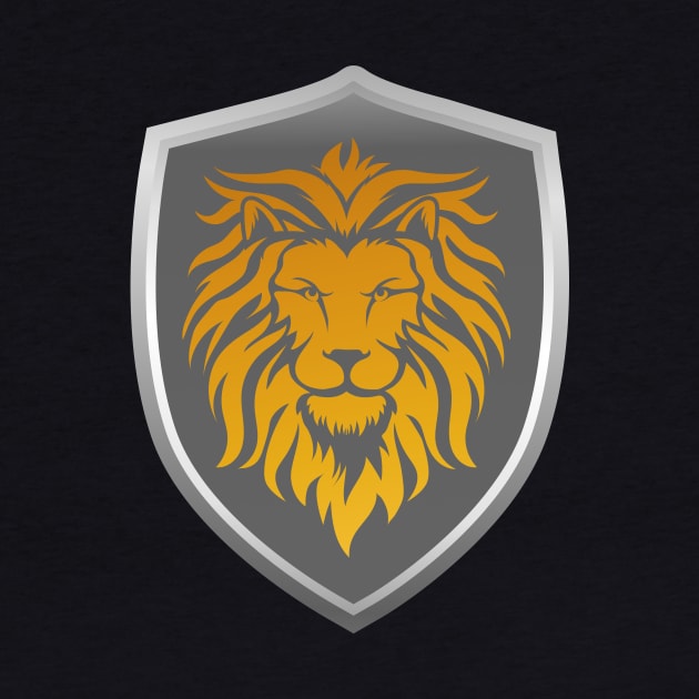 Gold Lion on Shield by SweetPaul Entertainment 